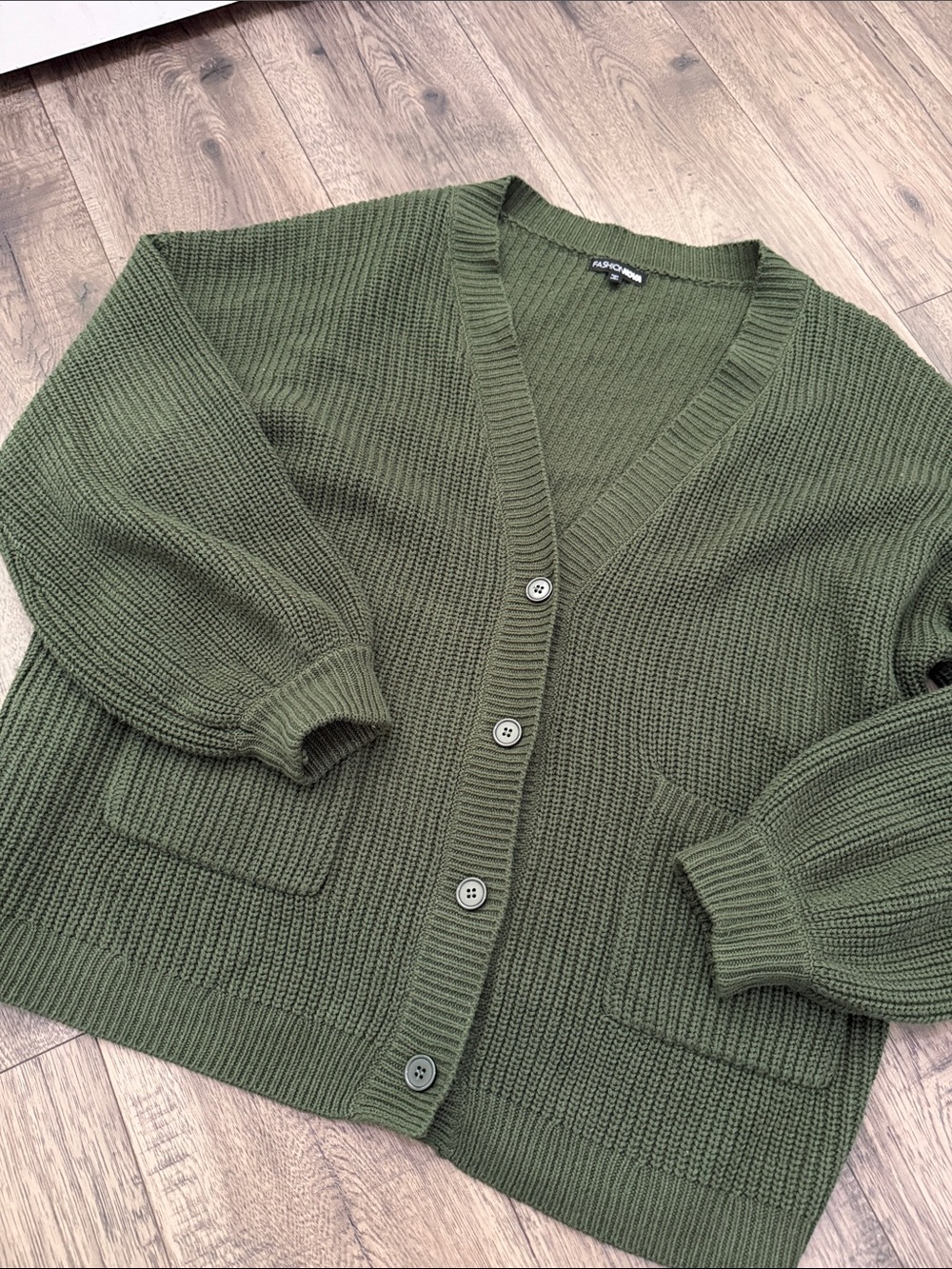 Fashion nova olive green oversized cardigan